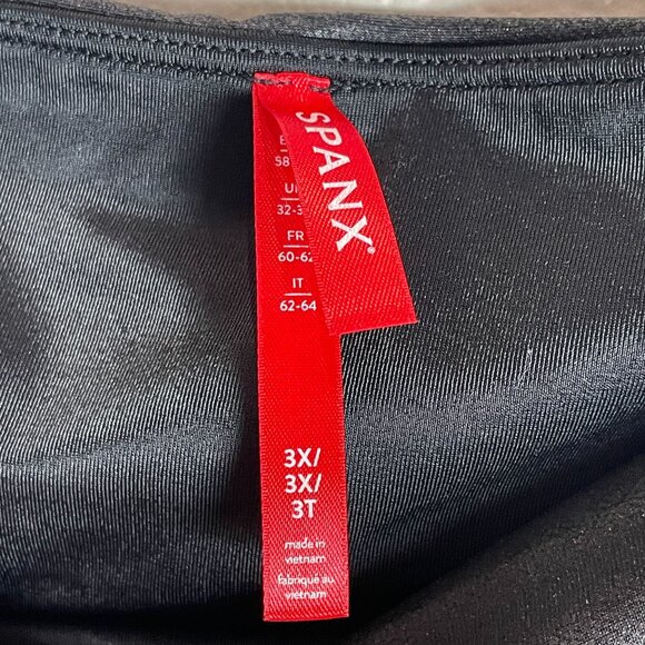 NEW Spanx Womens Plus 3X Faux Leather Leggings Black High Waist Stretch - Picture 5 of 9